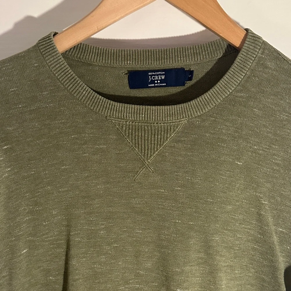 J. Crew Olive Green Crewneck Sweater